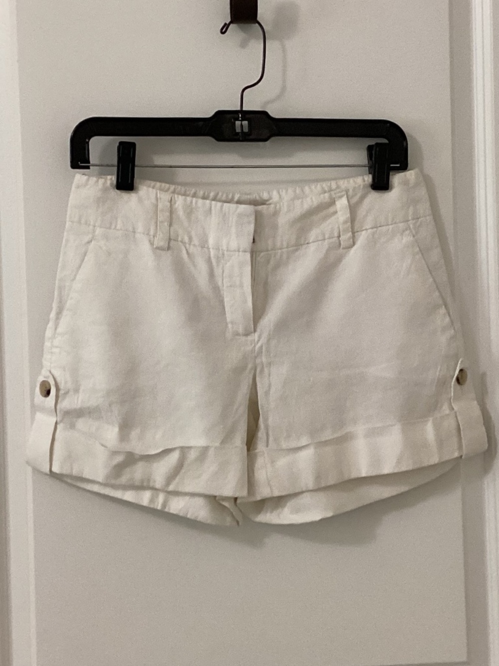 Theory Ivory Ruby Linen Cuffed shorts Size 2